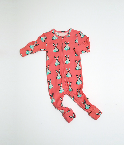 Rabbit Print Zip Sleepsuit