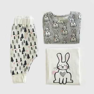 Order Organic Baby Clothes 3 Piece Set Online | Bunny Print | Romper