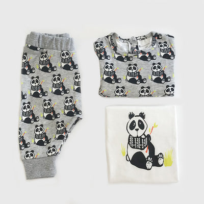 Panda Print Organic Baby Clothes 3 Piece Set | CocoBabyBox